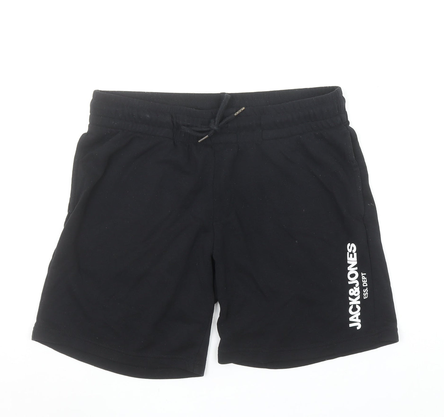 Jack & Jones Mens Black Sweat Shorts M Casual Drawstring Logo