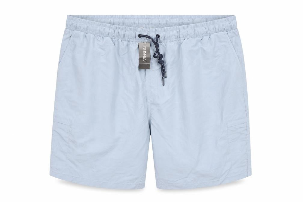 Front view of Dunnes men’s blue 2xl swim shorts elastic waist lined quick dry