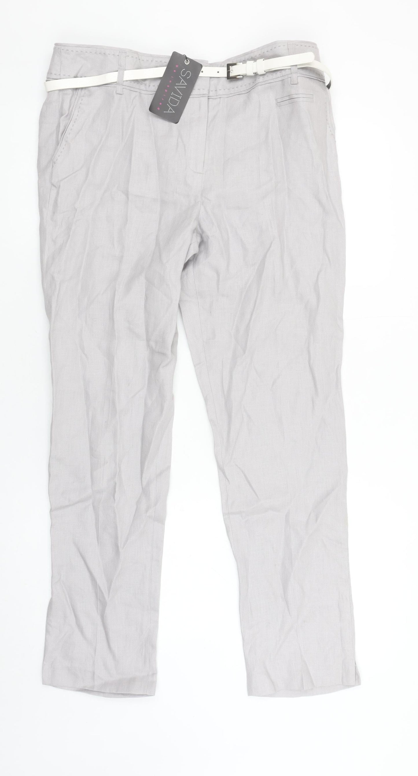 Womens UK Size 12 Savida Regular Fit Chino Grey Trousers