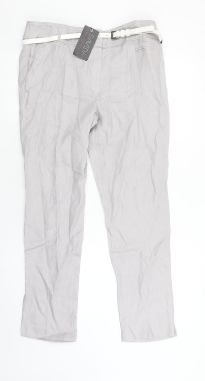 Womens UK Size 12 Savida Regular Fit Chino Grey Trousers