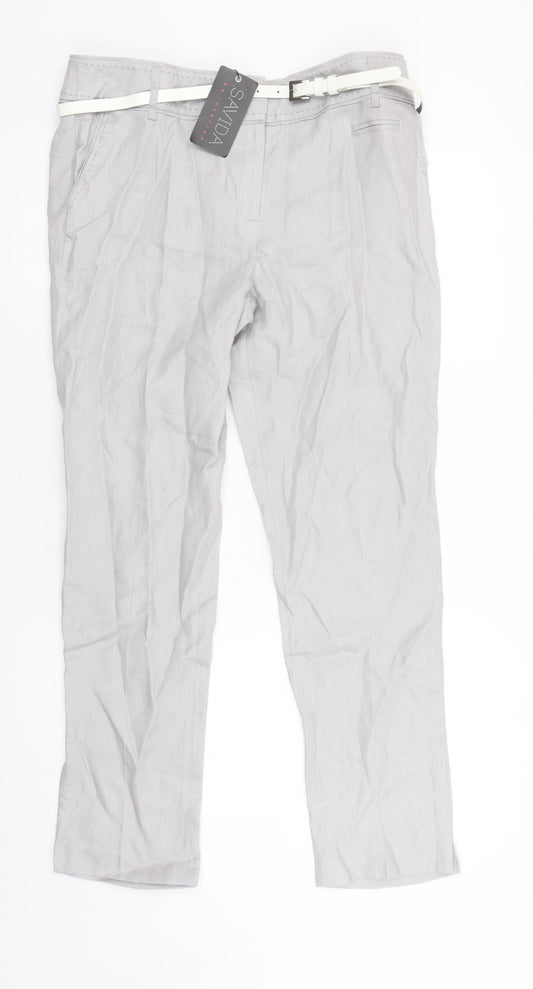 Womens UK Size 12 Savida Regular Fit Chino Grey Trousers