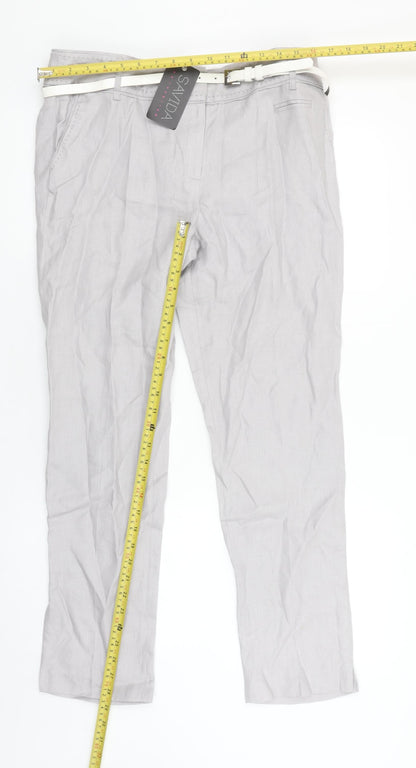 Womens UK Size 12 Savida Regular Fit Chino Grey Trousers