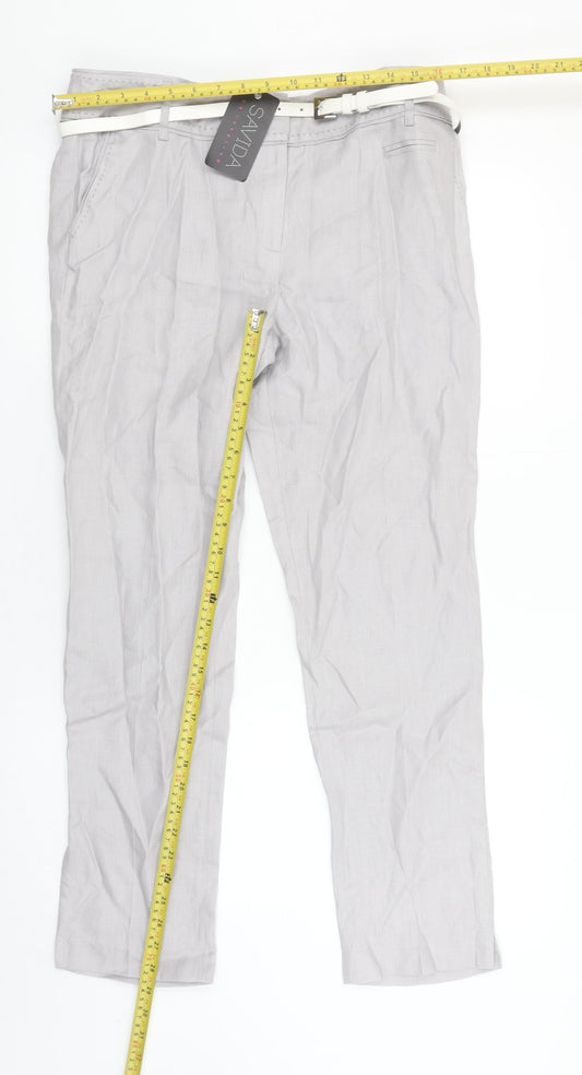 Womens UK Size 12 Savida Regular Fit Chino Grey Trousers