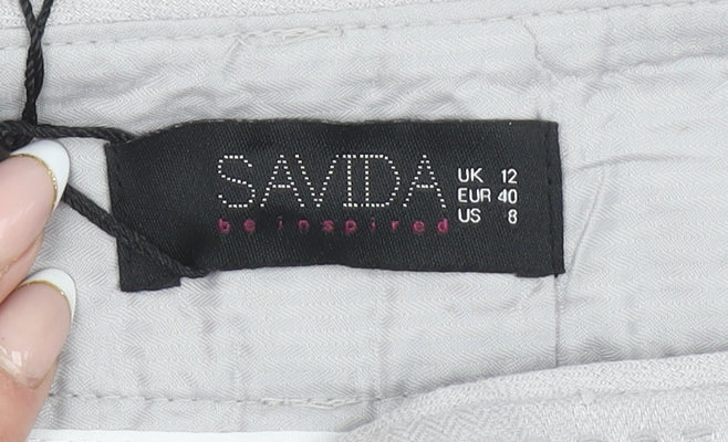 Womens UK Size 12 Savida Regular Fit Chino Grey Trousers