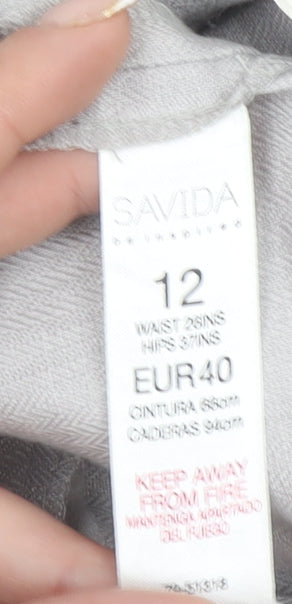 Womens UK Size 12 Savida Regular Fit Chino Grey Trousers