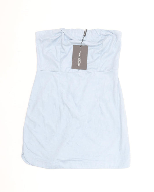 PrettyLittleThing Women’s Blue Strapless Bodycon Mini Dress Size 10