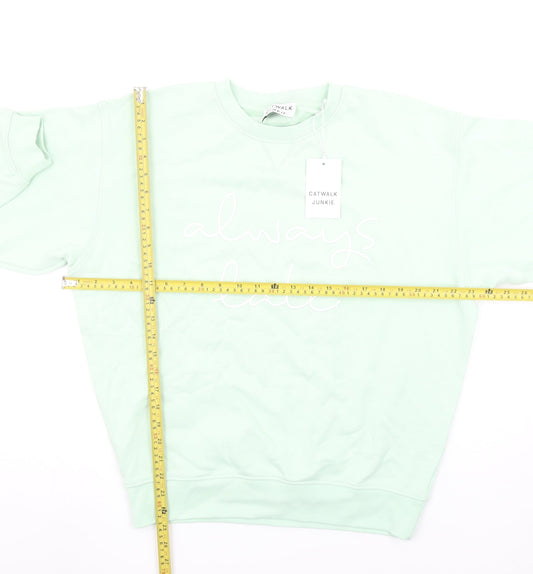 Womens UK Size 10 Catwalk Junkie Green Pullover Sweatshirt
