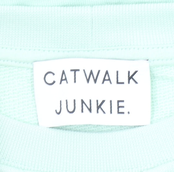 Womens UK Size 10 Catwalk Junkie Green Pullover Sweatshirt