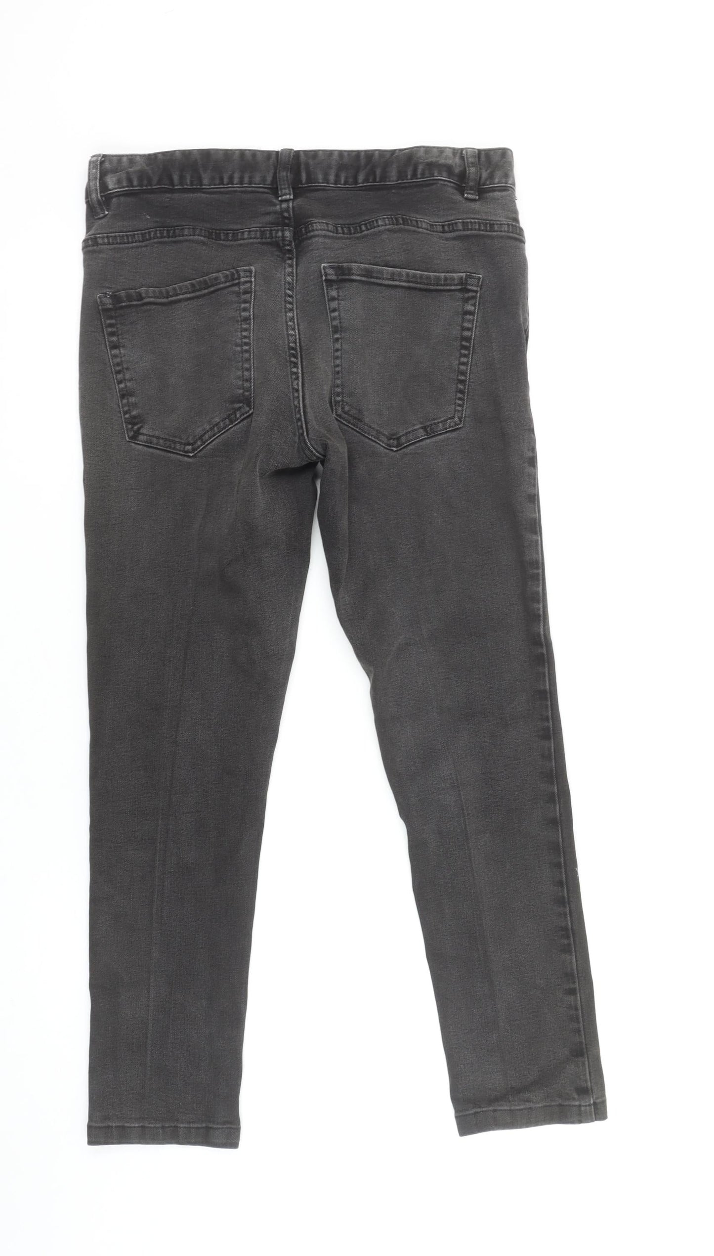 Unisex Adultss UK Size 32 Connor Slim Fit Skinny Black Jeans