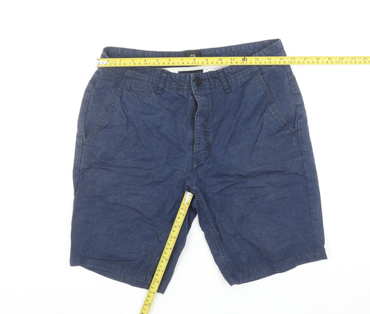 River Island Men's Blue Chino Shorts Size 32 Regular Cotton