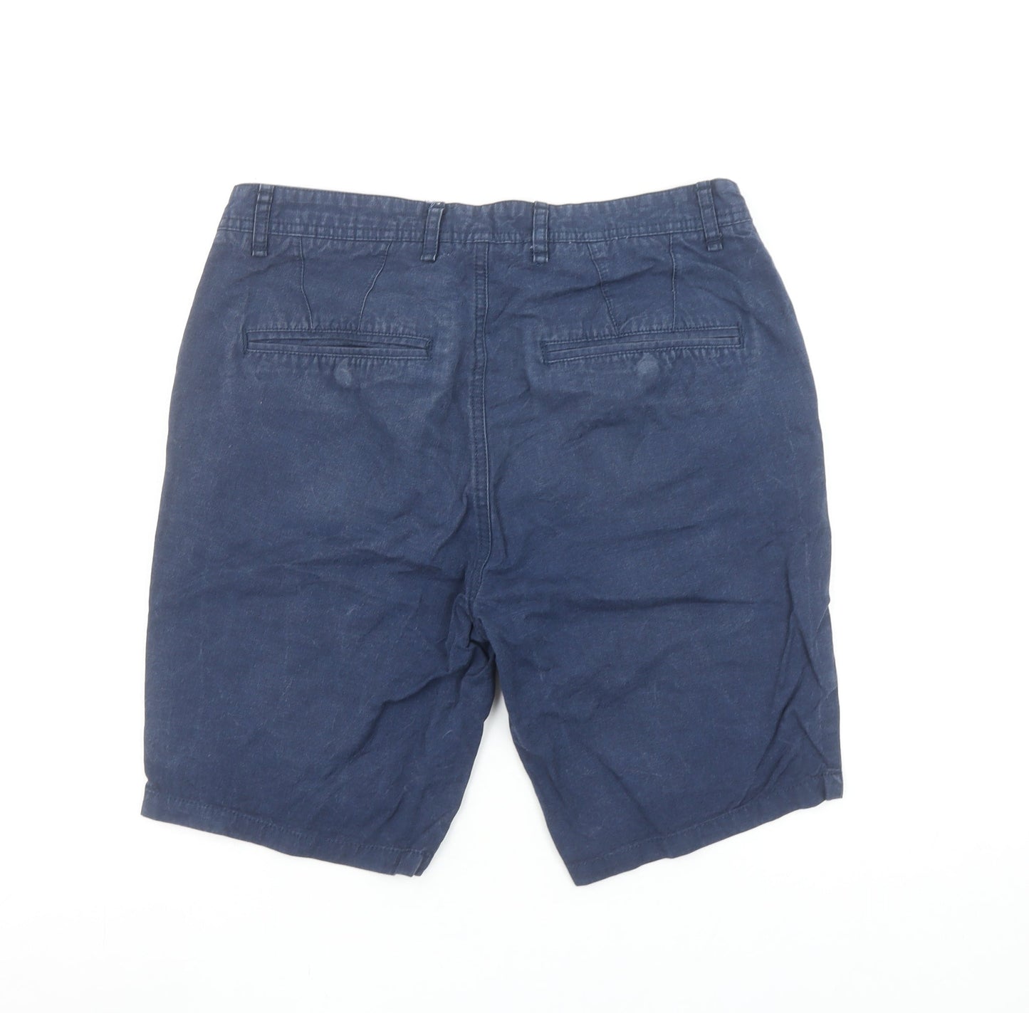 River Island Men's Blue Chino Shorts Size 32 Regular Cotton