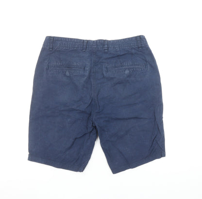 River Island Men's Blue Chino Shorts Size 32 Regular Cotton