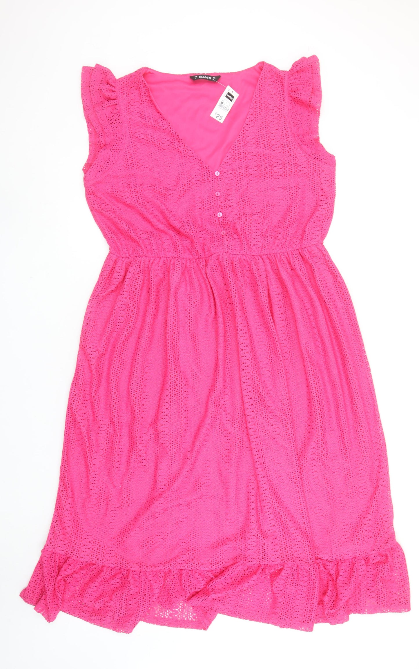Dunnes Stores Women’s Pink A-Line Sleeveless Knee Length Dress Size 16-18