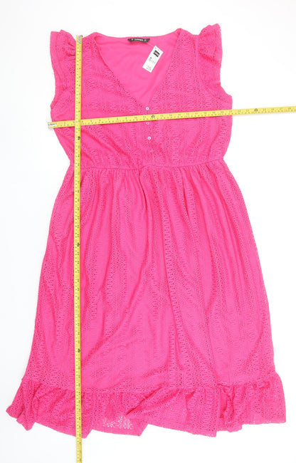 Dunnes Stores Women’s Pink A-Line Sleeveless Knee Length Dress Size 16-18