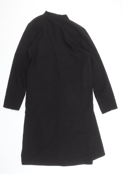 H&M Divided Black Women's Size 12 Mid-Length Open Trench Coat