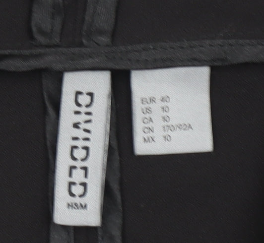 H&M Divided Black Women's Size 12 Mid-Length Open Trench Coat