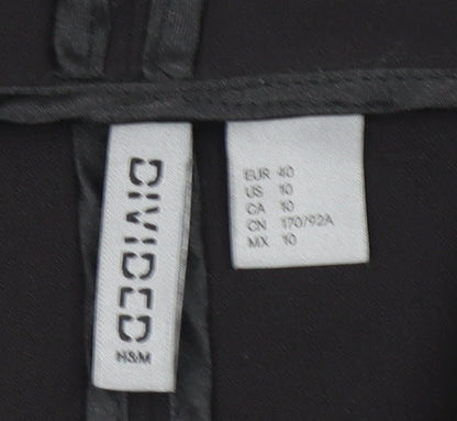 H&M Divided Black Women's Size 12 Mid-Length Open Trench Coat