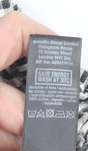 Evans Womens Black Check Embroidered Off Shoulder Cotton Blouse Size 26