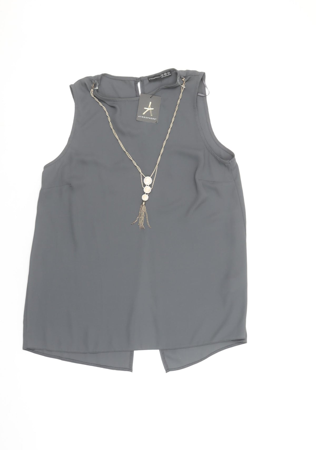 Womens UK Size 12 Atmosphere Grey Tunic Blouse