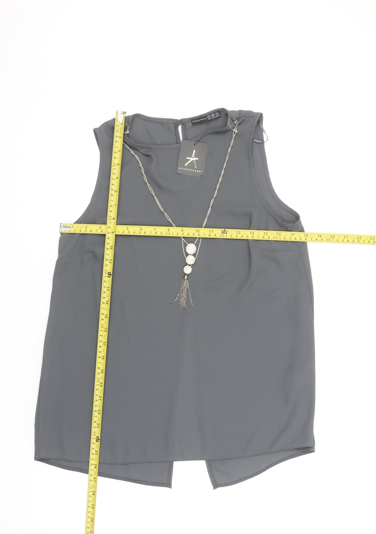 Womens UK Size 12 Atmosphere Grey Tunic Blouse