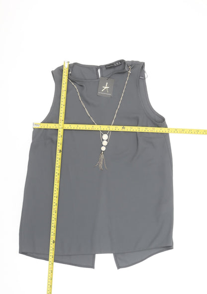 Womens UK Size 12 Atmosphere Grey Tunic Blouse