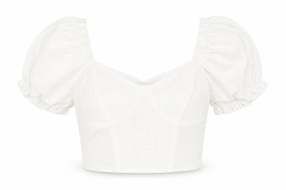 Womens UK Size 10 New Look White Cropped Blouse