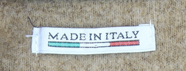 Made in Italy Women's Beige Hooded Mid-Length Polyester Coat Size L