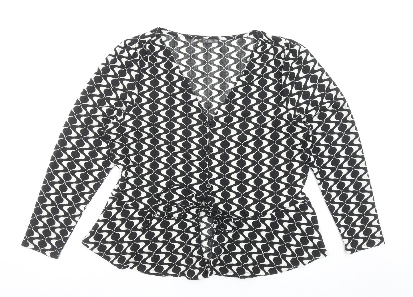 Womens UK Size L Dunnes Stores Black Wrap Blouse