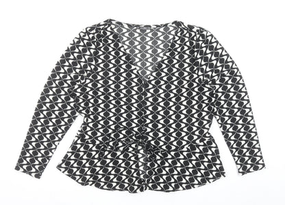 Womens UK Size L Dunnes Stores Black Wrap Blouse