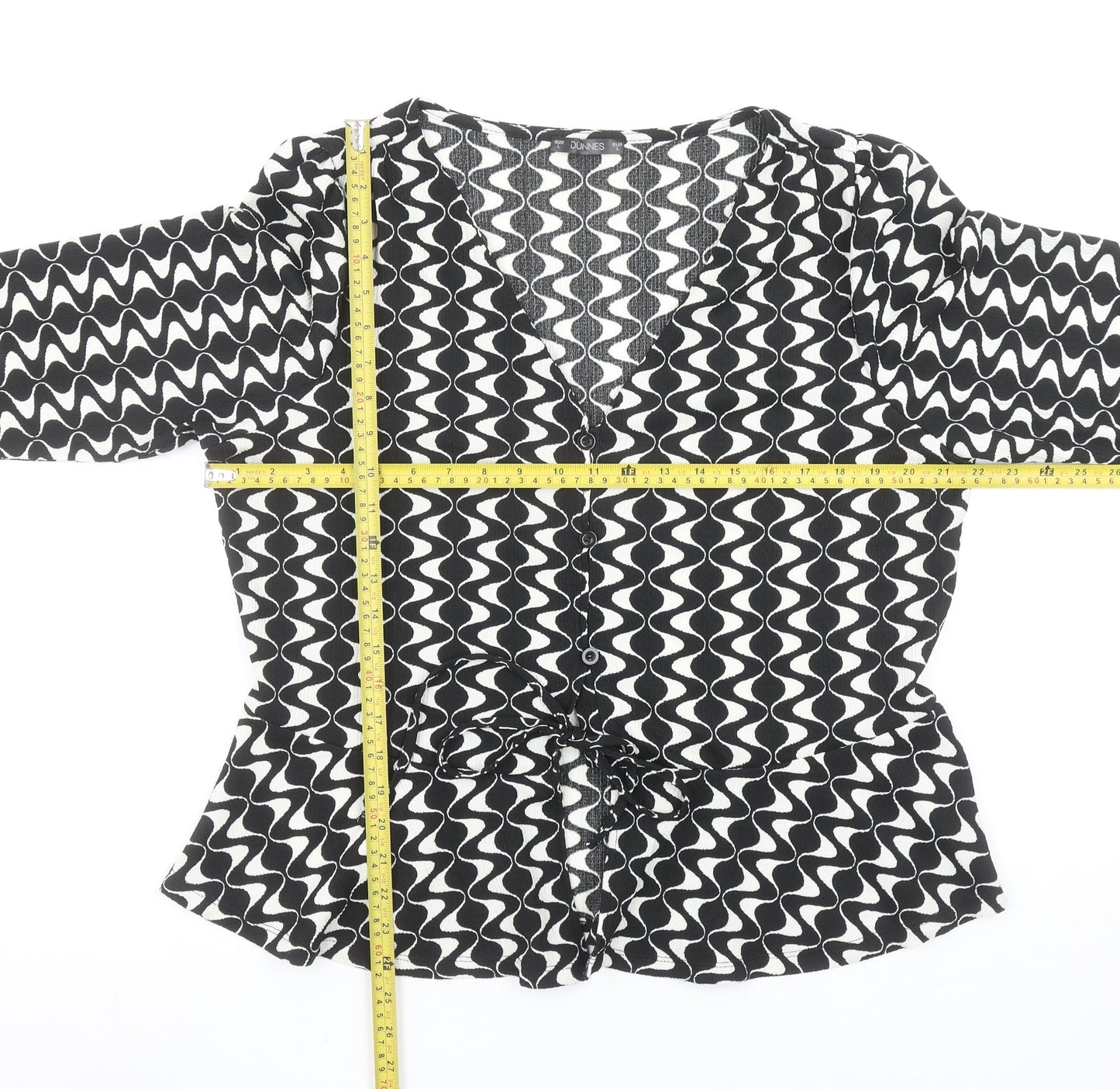 Womens UK Size L Dunnes Stores Black Wrap Blouse