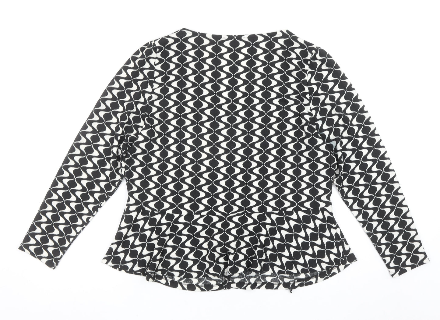 Womens UK Size L Dunnes Stores Black Wrap Blouse
