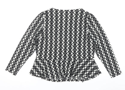 Womens UK Size L Dunnes Stores Black Wrap Blouse