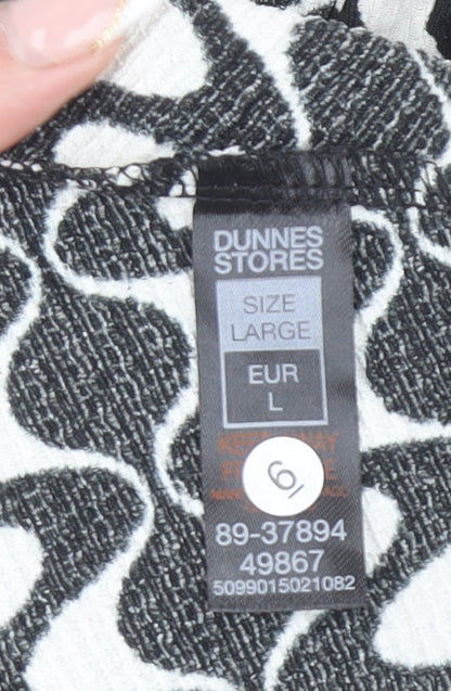 Womens UK Size L Dunnes Stores Black Wrap Blouse