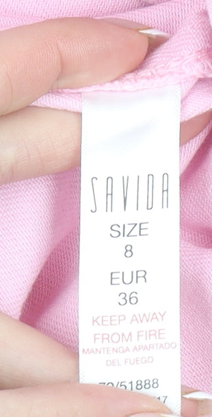 Womens UK Size 8 Savida Regular Fit Cargo Pink Jeans