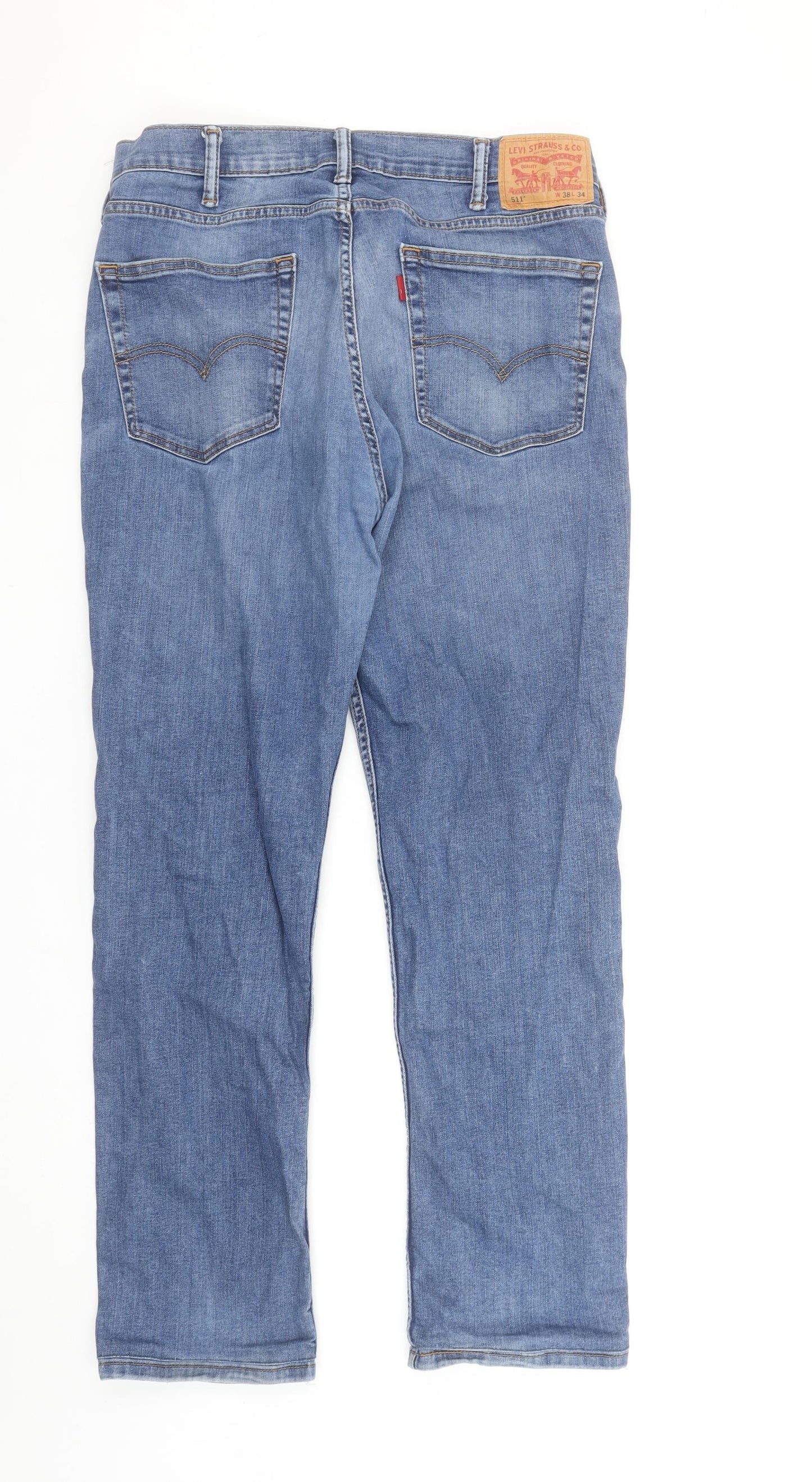 Levi Strauss & Co 511 Men's Blue Slim Straight Jeans W38 L34 Denim