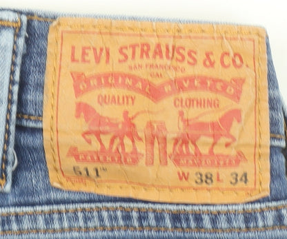 Levi Strauss & Co 511 Men's Blue Slim Straight Jeans W38 L34 Denim