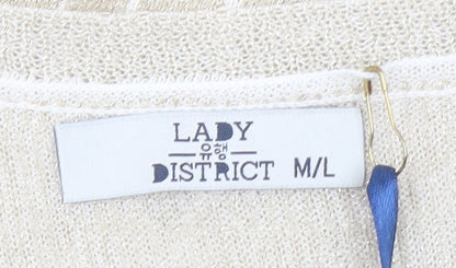 Womens UK Size M/L Lady District Beige Vest Jumper