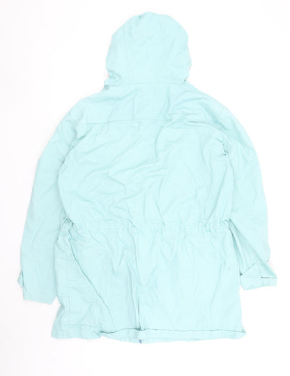 Cotton Traders Women Blue Hooded Parka Jacket XL