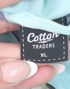 Cotton Traders Women Blue Hooded Parka Jacket XL