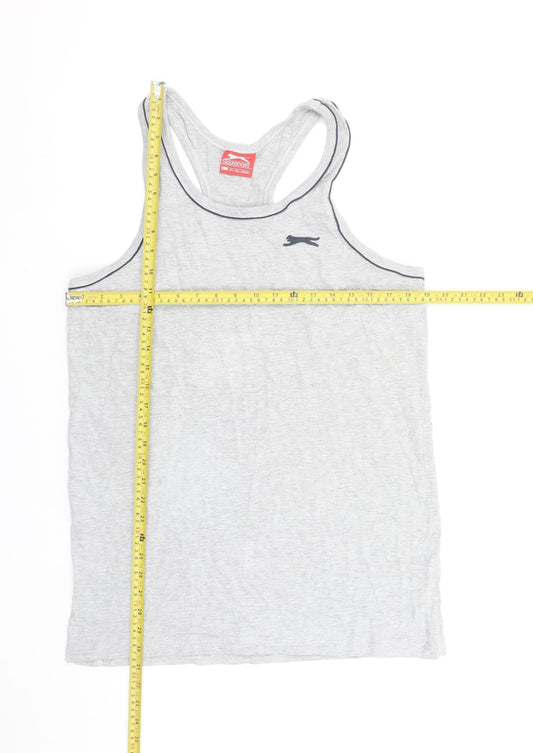 Slazenger Men's Grey Tank Top L Cotton Viscose Gym Activewear