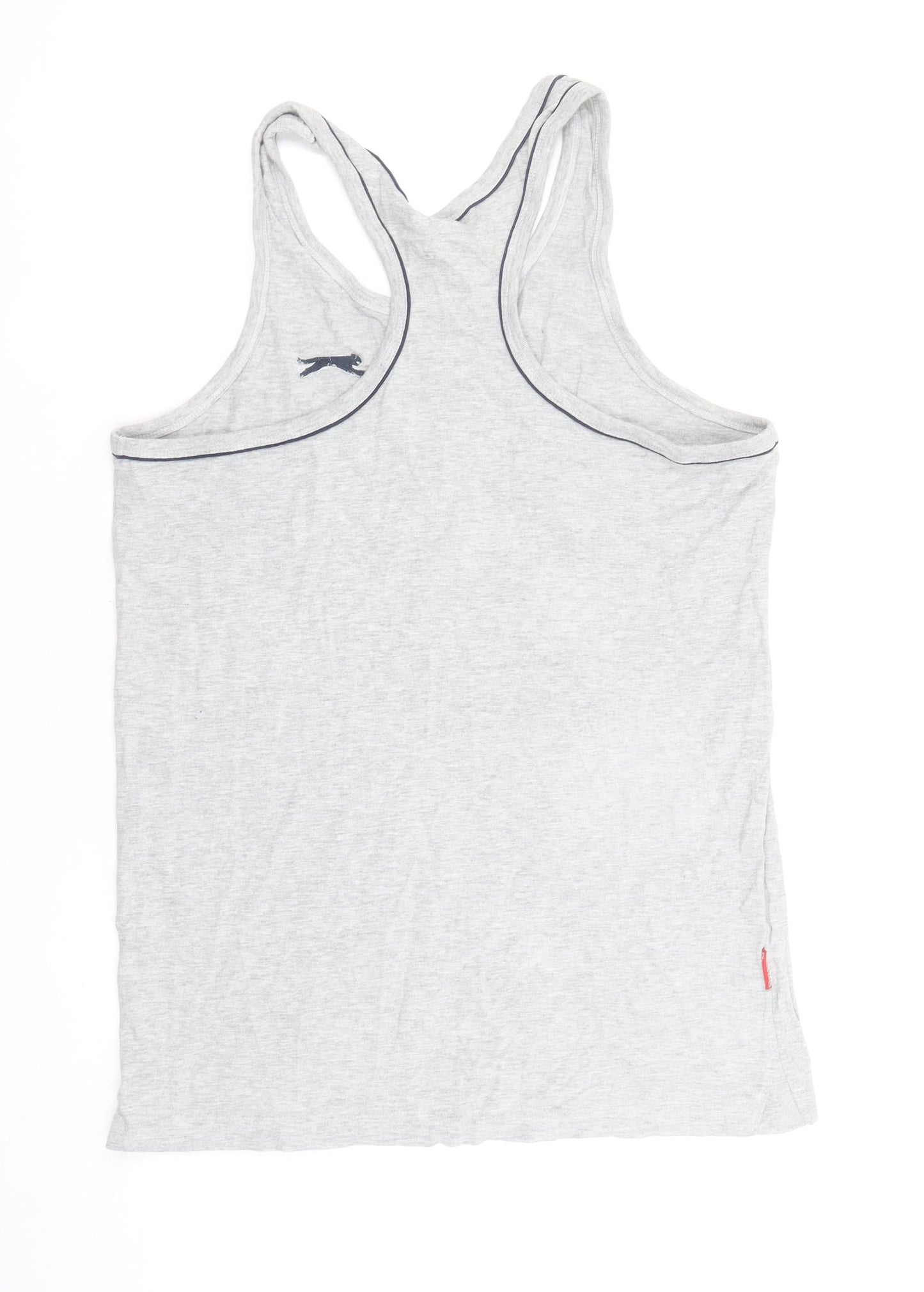 Slazenger Men's Grey Tank Top L Cotton Viscose Gym Activewear