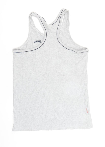 Slazenger Men's Grey Tank Top L Cotton Viscose Gym Activewear