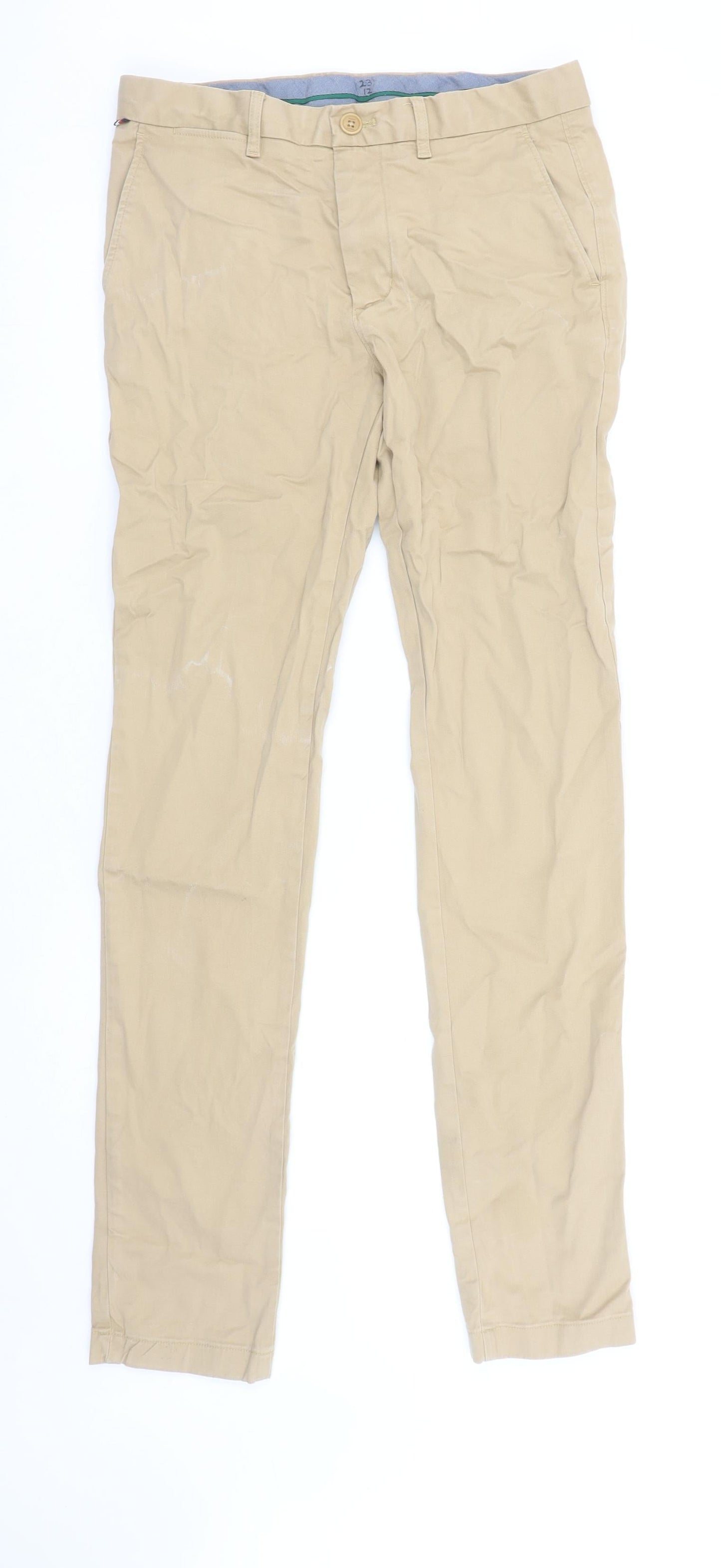 Tommy Hilfiger Men's Beige Slim Fit Chino Trousers 30x34