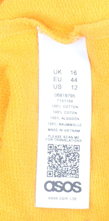 Womens UK Size 16 ASOS Yellow Pullover Sweatshirt