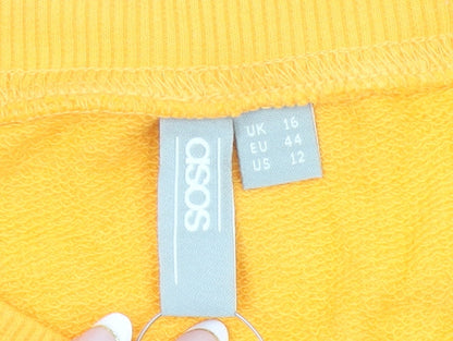 Womens UK Size 16 ASOS Yellow Pullover Sweatshirt