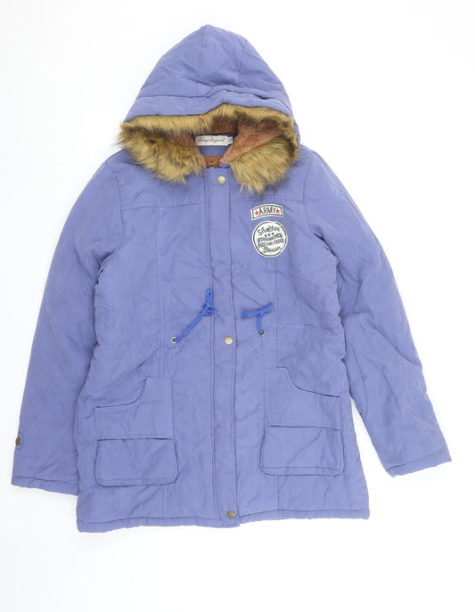 Womens UK Size 2XL Fengzhiyuan Blue Parka Coat
