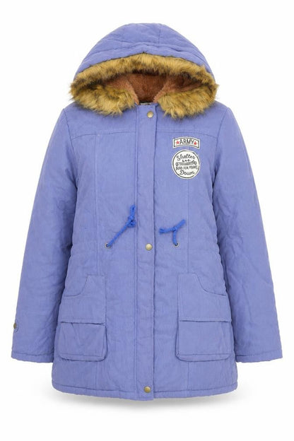 Womens UK Size 2XL Fengzhiyuan Blue Parka Coat