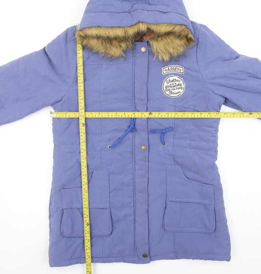 Womens UK Size 2XL Fengzhiyuan Blue Parka Coat