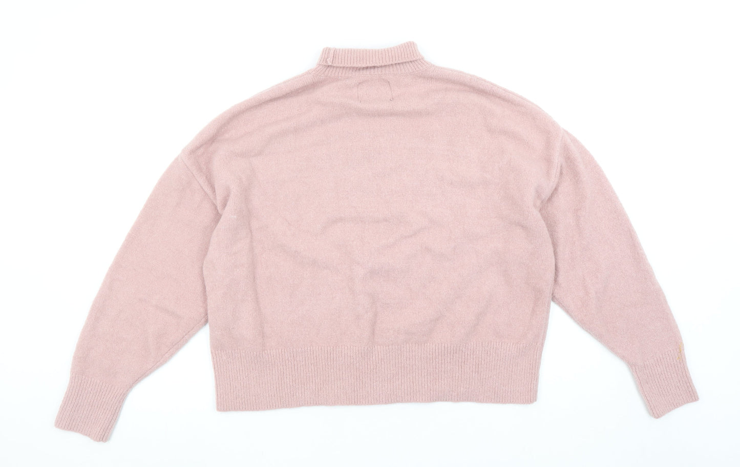 Diesel Women’s Pink Mock Neck Wool Blend Jumper Size M