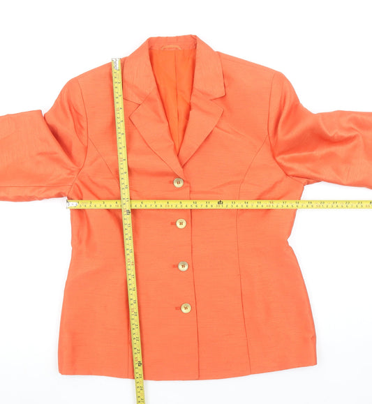 Womens UK Size 12 Steilmann Regular Orange Suit Jacket